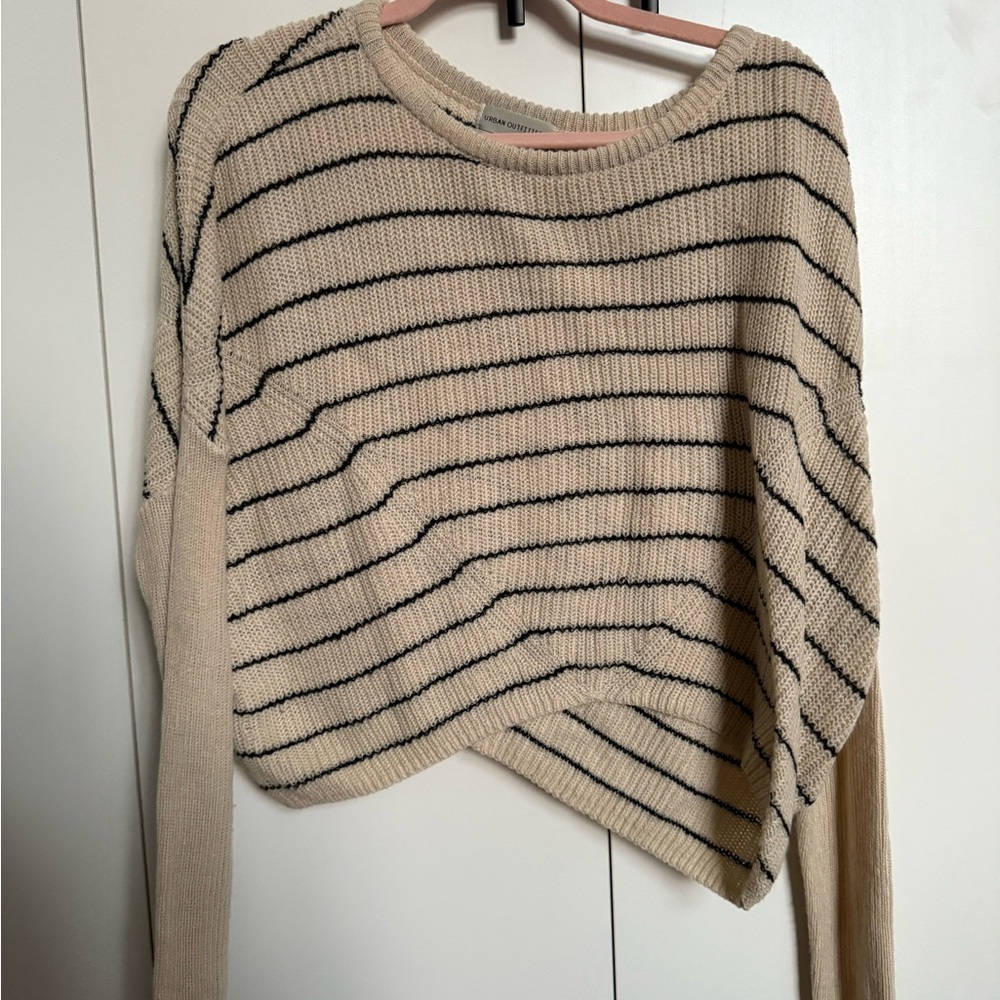 Urban Outfitters Beige and Black Striped Sweater